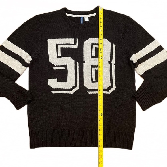 🖤 H&M Divided Sweater with Numbers | Black & White | Crew Neck | Wool Blend - Picture 5 of 9